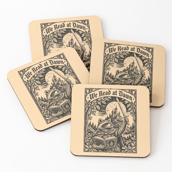 Item preview, We Read at Dawn Funny Raccoon Medieval Art Bookish  designed and sold by Y-Vibes.