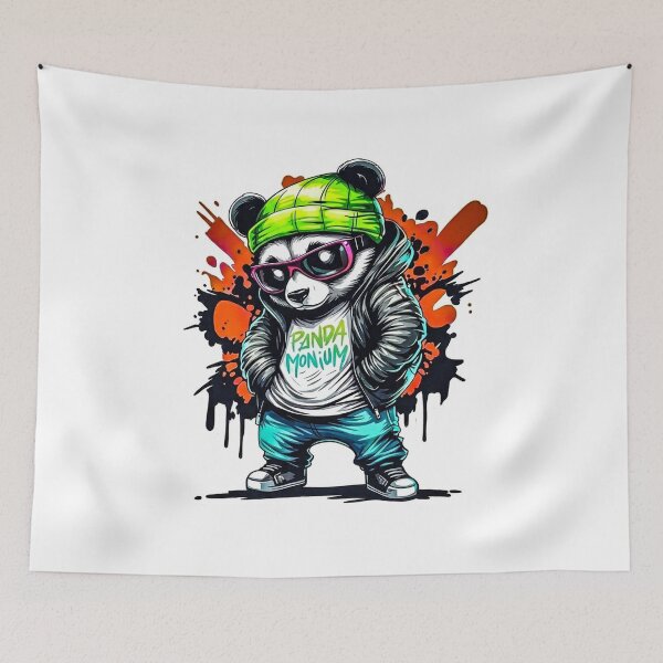Item preview, Cool Hip Hop Panda Graffiti - Pandamonium Streetwear designed and sold by Artificial001.