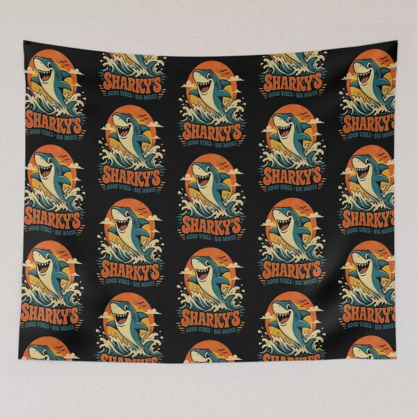 Item preview, Sharky's Good Vibes Big Waves Retro Surf designed and sold by creativerooney.