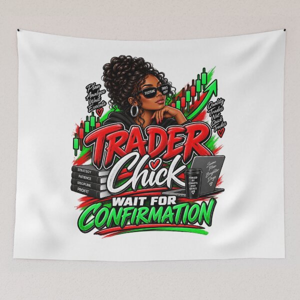 Item preview, Trader Chick-Wait For Confirmation Option 2-White Background  designed and sold by Trendi61.