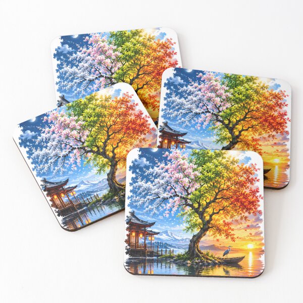 Item preview, Four Seasons Tree and Nature Landscape Art designed and sold by FutureGarb.
