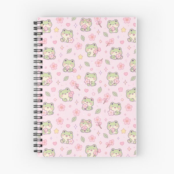 Item preview, Kawaii Frog Sakura Blossom Pastel Pattern designed and sold by Soft Berry Studio.