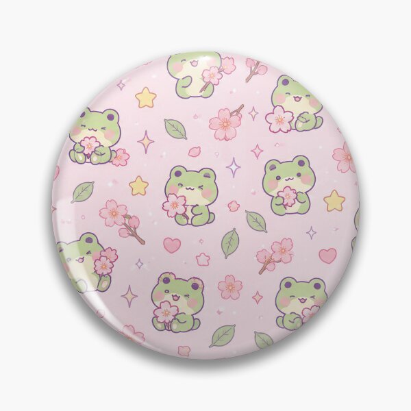 Item preview, Kawaii Frog Sakura Blossom Pastel Pattern designed and sold by Soft Berry Studio.