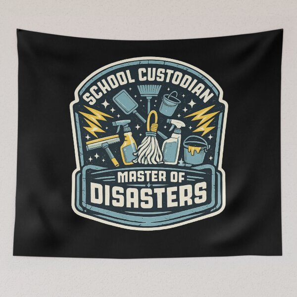 Item preview, School Custodian Master of Disasters Funny Janitor Cleaning Crew designed and sold by slmfams.