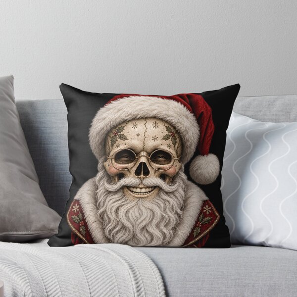 Item preview, Santa Skull Vintage Christmas Holly Snowflake Art designed and sold by T-Chou.