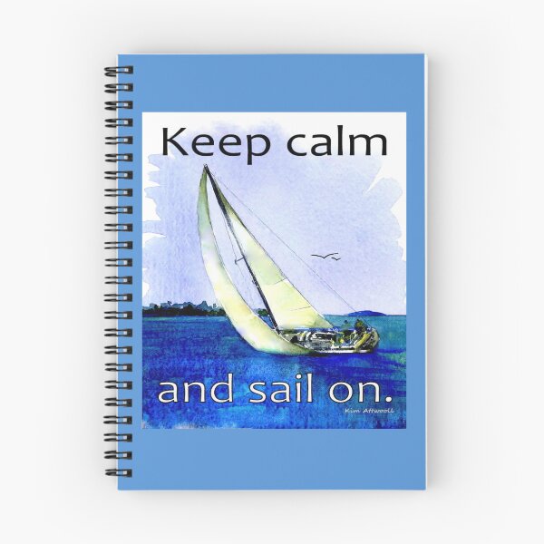 Item preview, Sail boat with the saying, Keep Calm and Sail On. Original watercolor. designed and sold by aswoa.