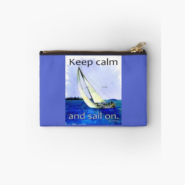 Item preview, Sail boat with the saying, Keep Calm and Sail On. Original watercolor. designed and sold by aswoa.