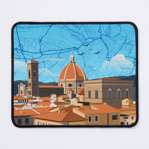 Item preview, Florence Duomo Skyline and City Map Travel Art designed and sold by Stadify.