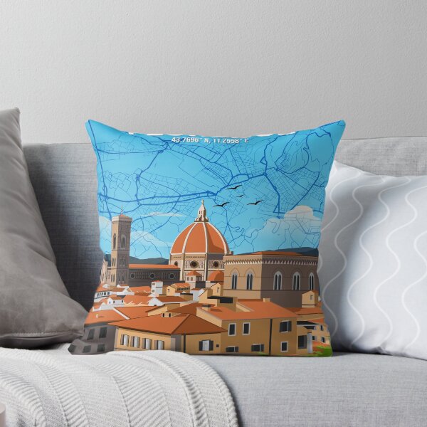 Item preview, Florence Duomo Skyline and City Map Travel Art designed and sold by Stadify.