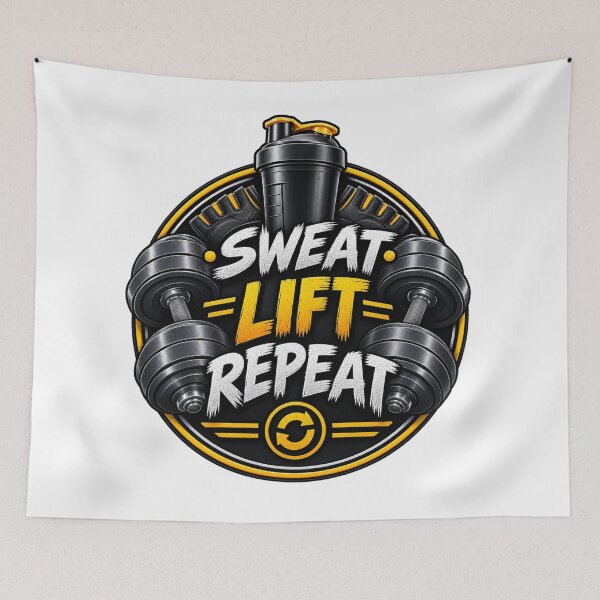 Item preview, Sweat Lift Repeat Gym Badge designed and sold by Design Sounds Studio.