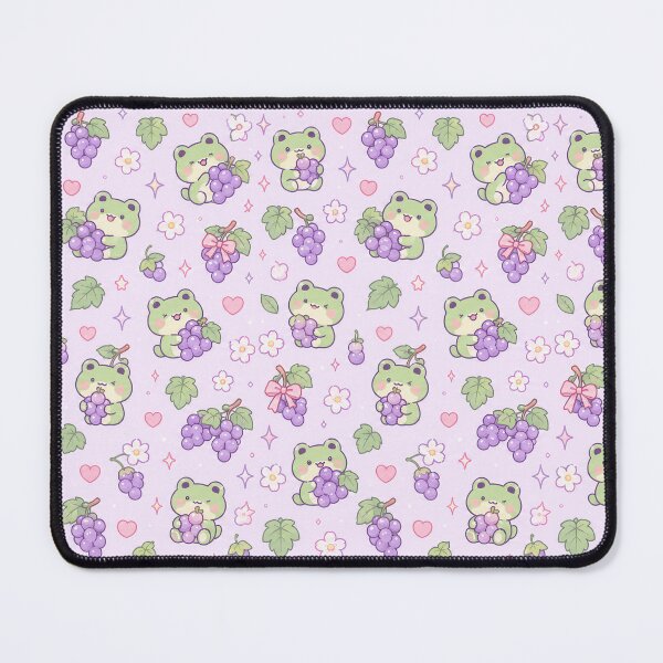 Item preview, Kawaii Frog Grape Pastel Pattern designed and sold by Soft Berry Studio.
