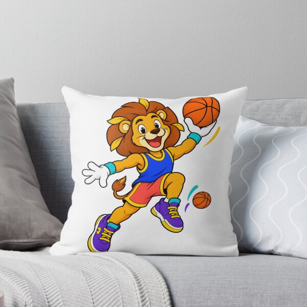 Item preview, Cute Cartoon Lion Playing Basketball Mascot designed and sold by ArtsAmaze.