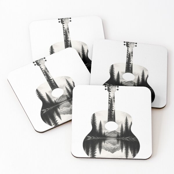 Item preview, Acoustic Guitar Forest Mountain Landscape Art designed and sold by creativerooney.