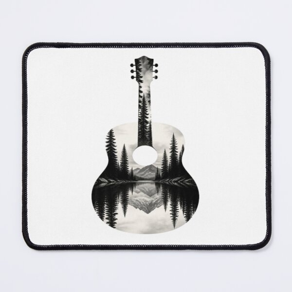 Item preview, Acoustic Guitar Forest Mountain Landscape Art designed and sold by creativerooney.