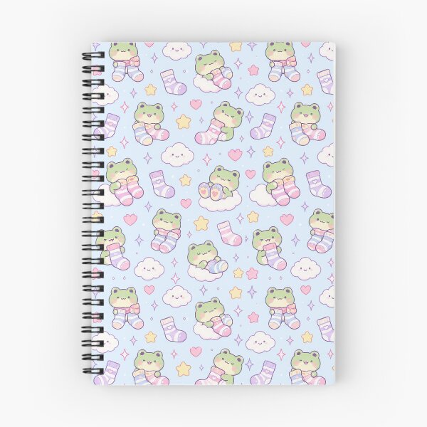 Item preview, Kawaii Frog Cozy Socks Pastel Pattern designed and sold by Soft Berry Studio.
