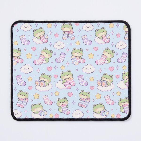 Item preview, Kawaii Frog Cozy Socks Pastel Pattern designed and sold by Soft Berry Studio.
