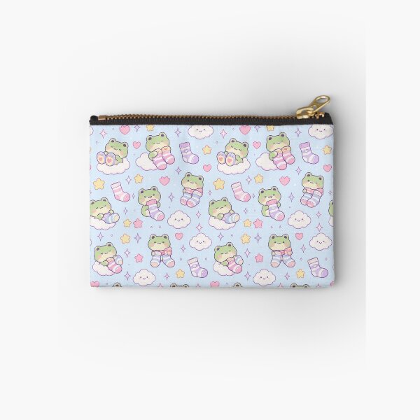 Item preview, Kawaii Frog Cozy Socks Pastel Pattern designed and sold by Soft Berry Studio.