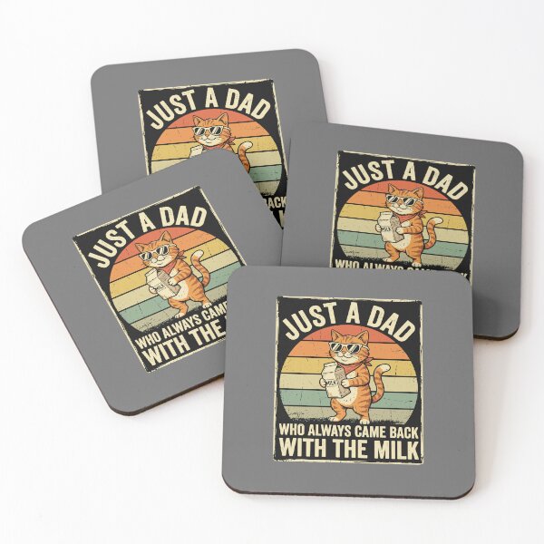 Item preview, Just A Dad Who Always Came Back With The Milk Fatherhood Meme Cat Dad designed and sold by SofiBlair.