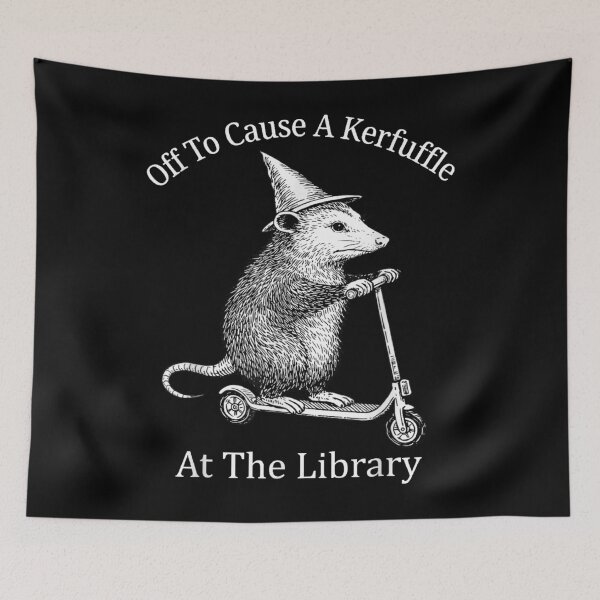 Item preview, Opossum On Scooter Off To Cause A Kerfuffle At The Library Funny designed and sold by slmfams.
