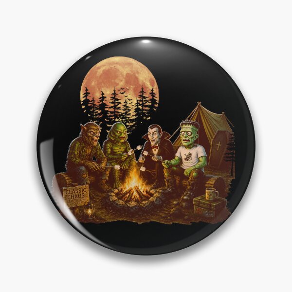 Artikelvorschau, Klassischer Chaos-Campingplatz – Klassische Monster am Lagerfeuer entworfen und verkauft von Classic Chaos Creations.