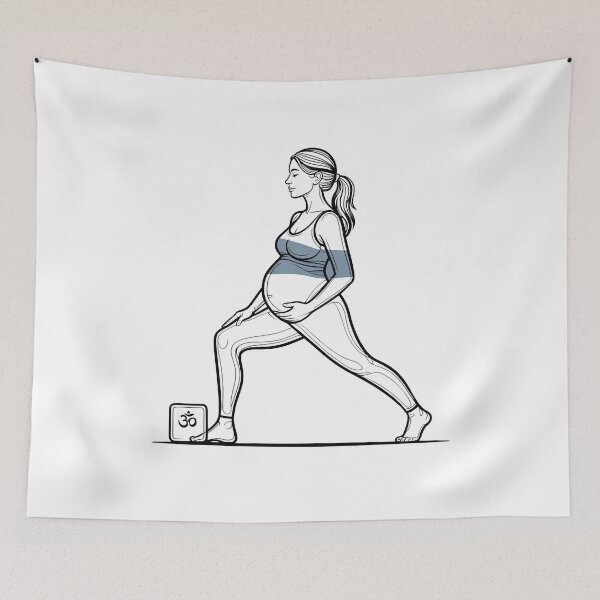 Item preview, Blue Warrior Pose Athletic Prenatal Design designed and sold by 108stillness.