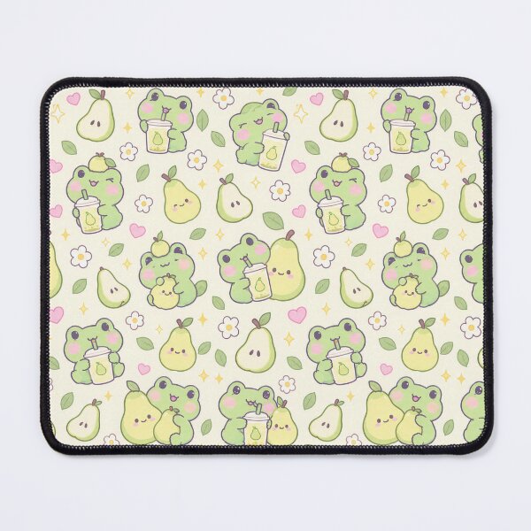 Item preview, Kawaii Frog Pear Juice Pastel Pattern designed and sold by Soft Berry Studio.