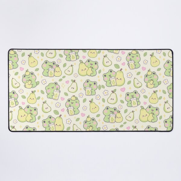 Item preview, Kawaii Frog Pear Juice Pastel Pattern designed and sold by Soft Berry Studio.