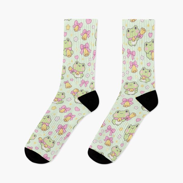 Item preview, Kawaii Frog Little Bell Pastel Pattern designed and sold by Soft Berry Studio.