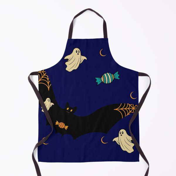 Item preview, Halloween Bat in a deep blue  palette with cream Ghost designed and sold by StefanStudioArt.
