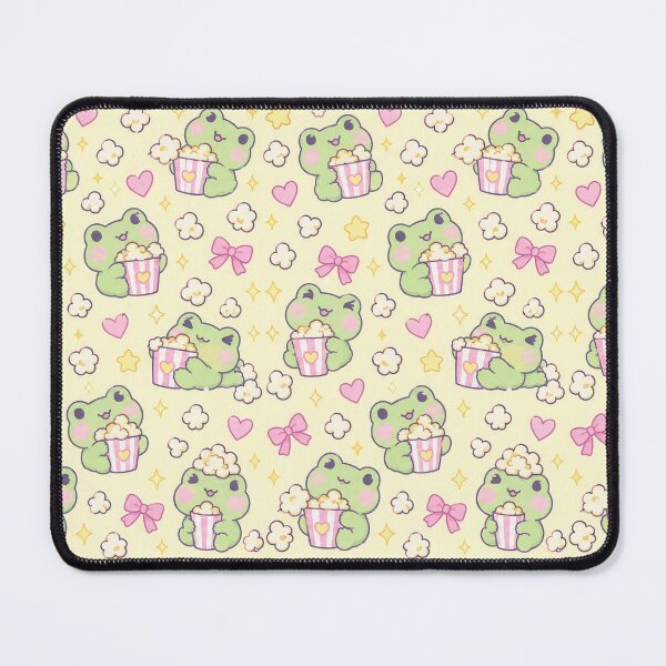 Item preview, Kawaii Frog Popcorn Pastel Pattern designed and sold by Soft Berry Studio.