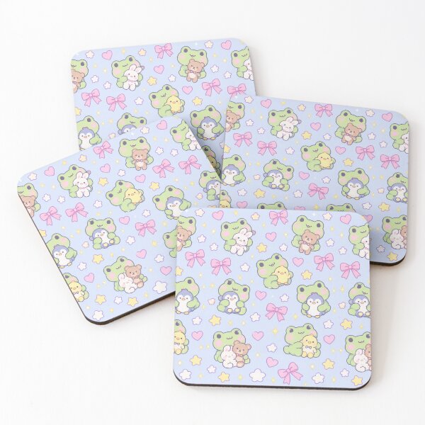 Item preview, Kawaii Frog Plush Toy Pastel Pattern designed and sold by Soft Berry Studio.