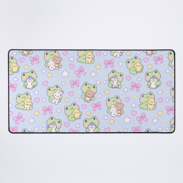 Item preview, Kawaii Frog Plush Toy Pastel Pattern designed and sold by Soft Berry Studio.