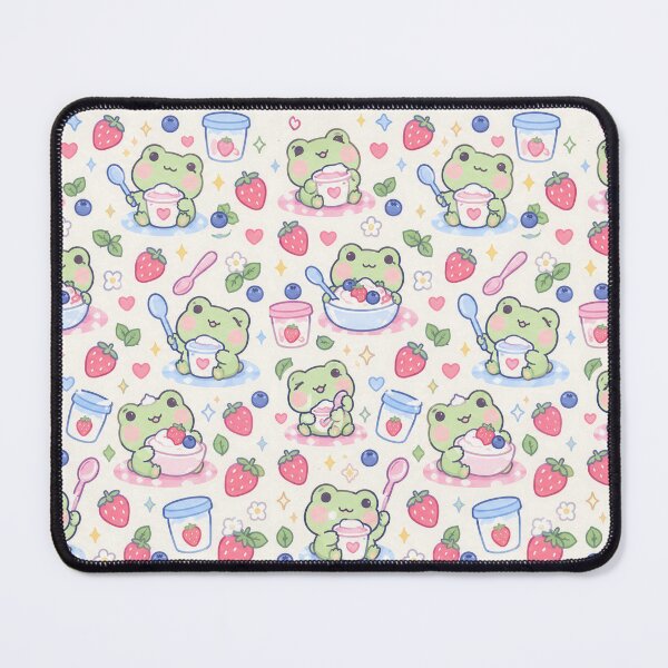 Item preview, Kawaii Frog Yogurt Pastel Pattern designed and sold by Soft Berry Studio.