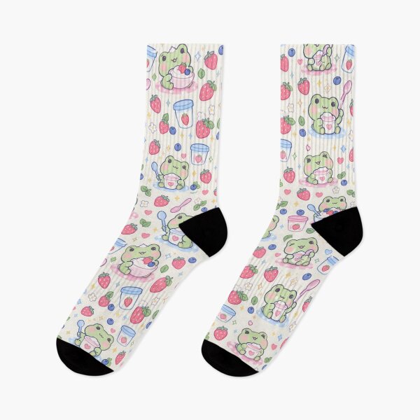 Item preview, Kawaii Frog Yogurt Pastel Pattern designed and sold by Soft Berry Studio.