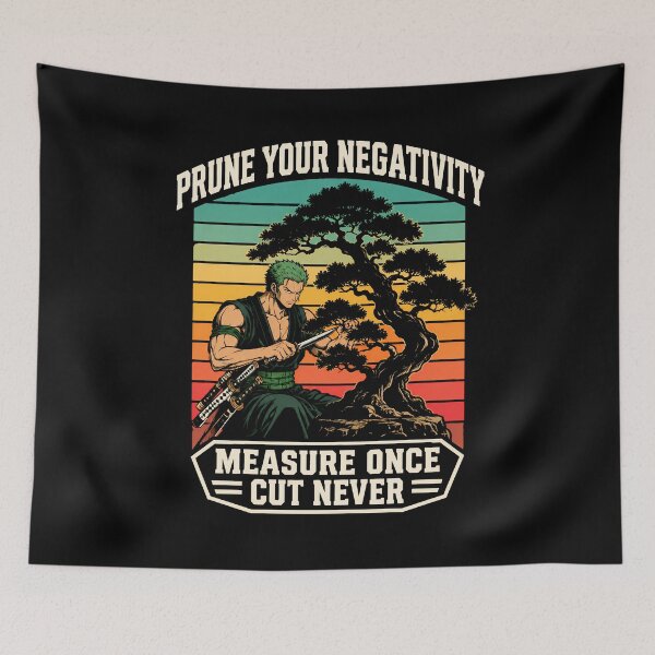 Item preview, Retro Manga Bonsai Tree Prune Your Negativity Japanese Gardening Graphic designed and sold by lamiarte.