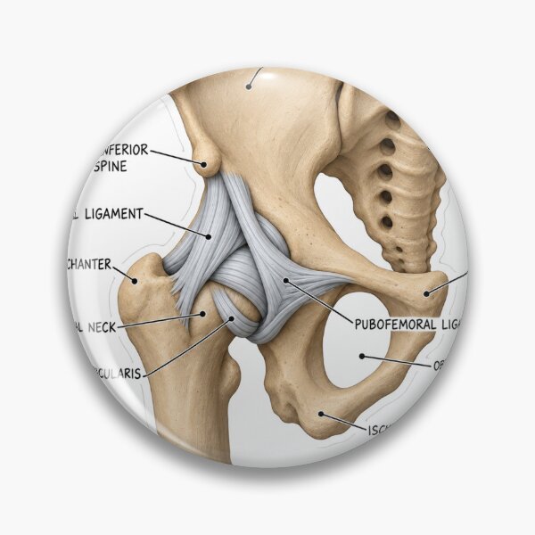 Item preview, Anatomy Hip Ligaments Clay Physical Therapy Sticker designed and sold by isokinetic.