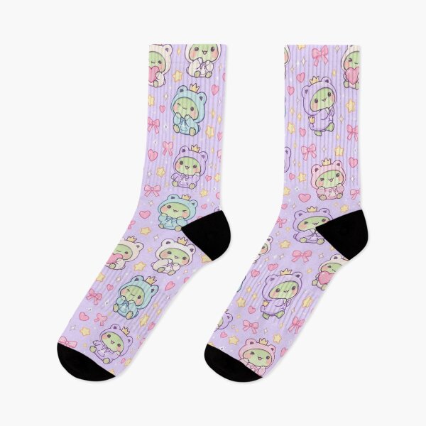 Item preview, Kawaii Frog Crown Hoodie Pastel Pattern designed and sold by Soft Berry Studio.