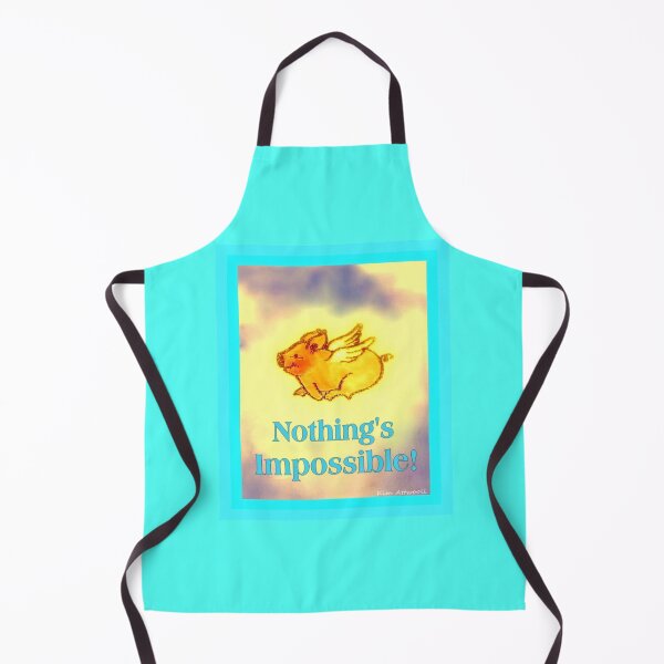 Item preview, Pig with wings and the saying, Nothing’s Impossible, original watercolor. designed and sold by aswoa.