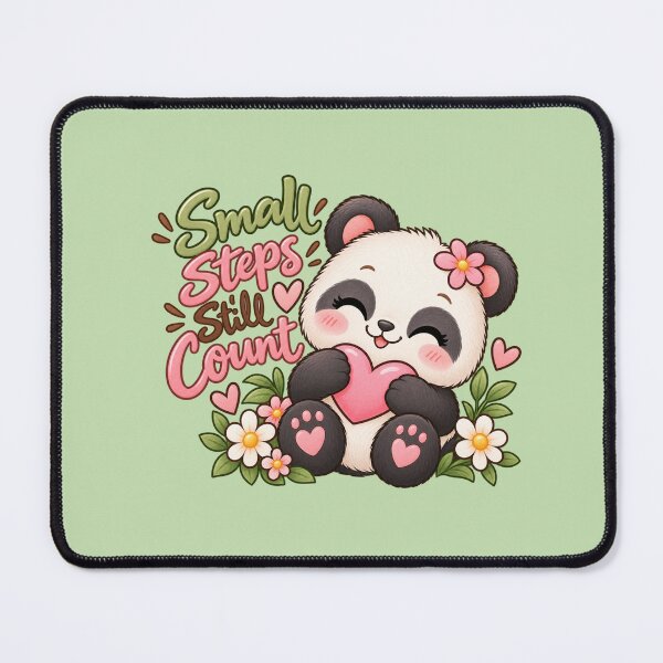 Item preview, Small Steps Still Count Cute Panda Inspirational Floral Sticker designed and sold by StickyDelights.