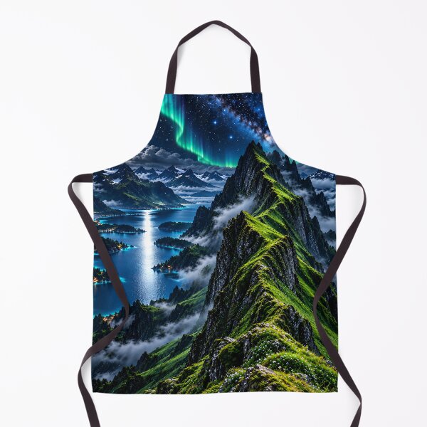 Item preview, Aurora Borealis Mountain Lake Night Landscape – Northern Lights Fantasy Nature designed and sold by IRON SIREN.