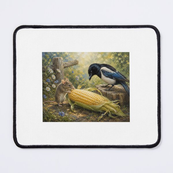 Item preview, Magpie and Com in Autumn Woodland designed and sold by IrinaVisual.