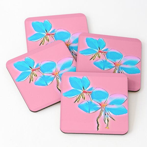 Item preview, Moody Electric Blue Gaura Flower Pop Art designed and sold by BalkanBloomArt.