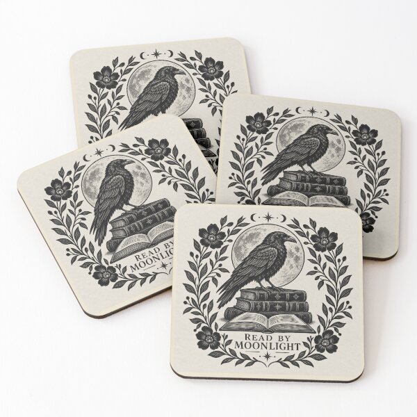 Item preview, Dark Academia Raven for Book Lovers designed and sold by POD DYNASTY | Original Print On Demand T-Shirt Graphics.