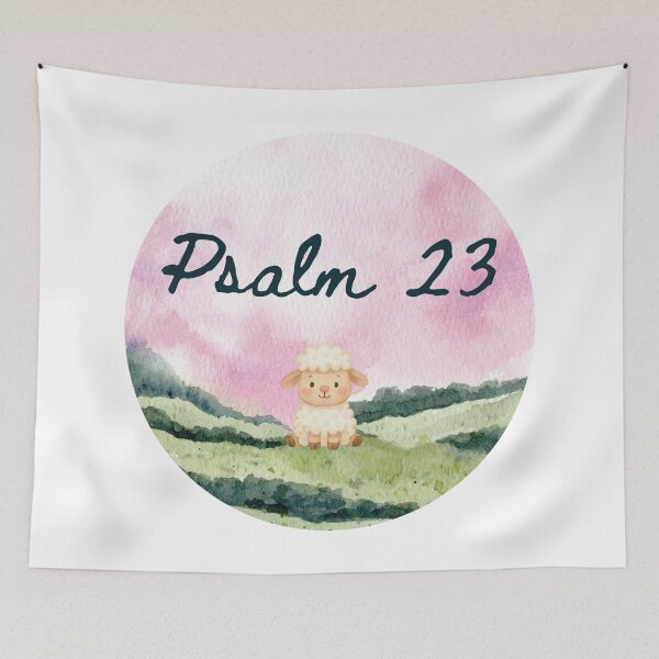 Item preview, Psalm 23 Cute Lamb | Watercolor Christian Scripture Art designed and sold by LensDyn™.