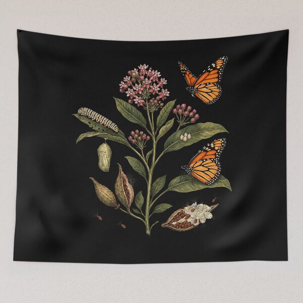 Item preview, Monarch Butterfly Life Cycle Milkweed Botanical Nature Lover designed and sold by Chromatic-Cubes.