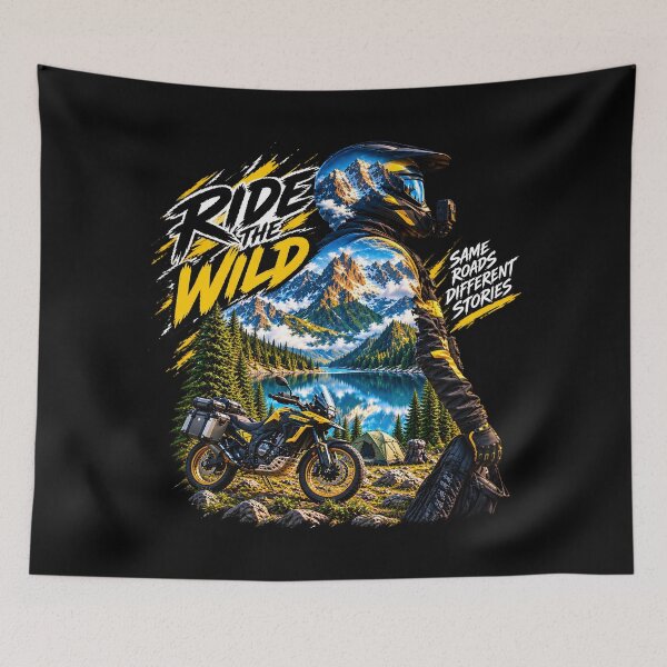 Item preview, Ride The Wild – Adventure Motorcycle Mountain Lake Nature Rider designed and sold by Redshop04.