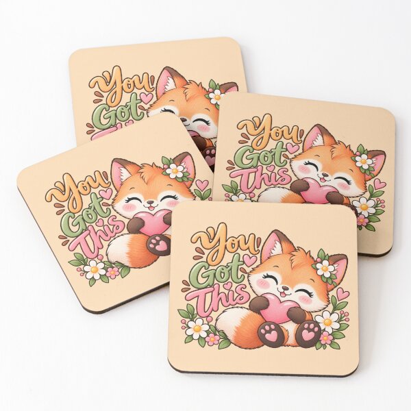 Item preview, You Got This Cute Fox Floral Heart Inspirational Sticker designed and sold by StickyDelights.