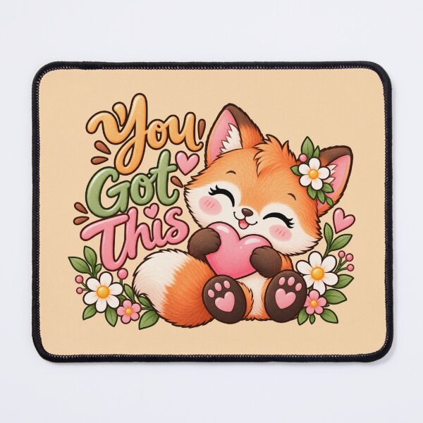 Item preview, You Got This Cute Fox Floral Heart Inspirational Sticker designed and sold by StickyDelights.