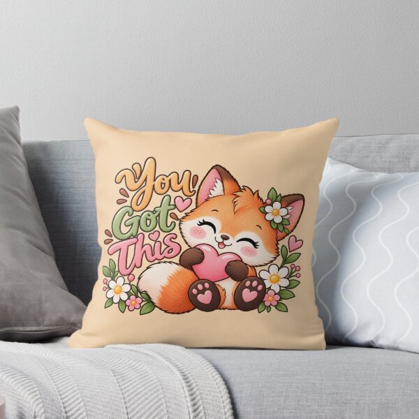Item preview, You Got This Cute Fox Floral Heart Inspirational Sticker designed and sold by StickyDelights.