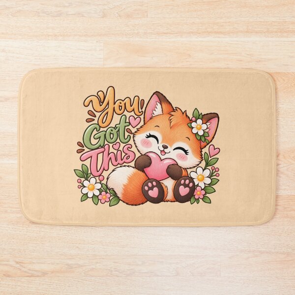 Item preview, You Got This Cute Fox Floral Heart Inspirational Sticker designed and sold by StickyDelights.